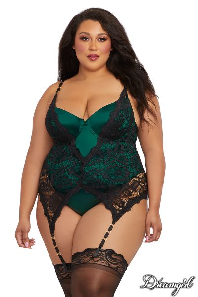 PROMO40-DG12385X - Lace Overlay Teddy