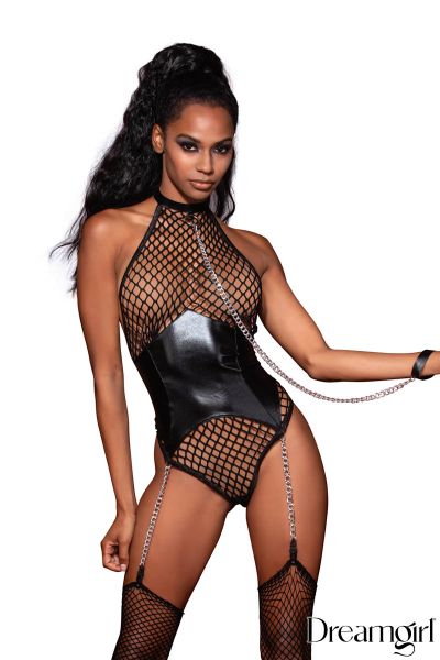 DG12495 - Fetish Garter Teddy