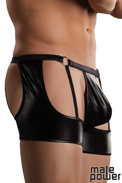 PROMO30-MP170-004 - Wet Look Garter Short w/Rings