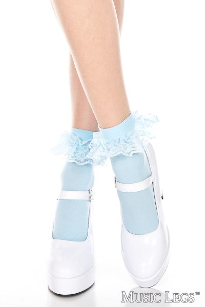 ML549 - Opaque Ankle Hi With Ruffles