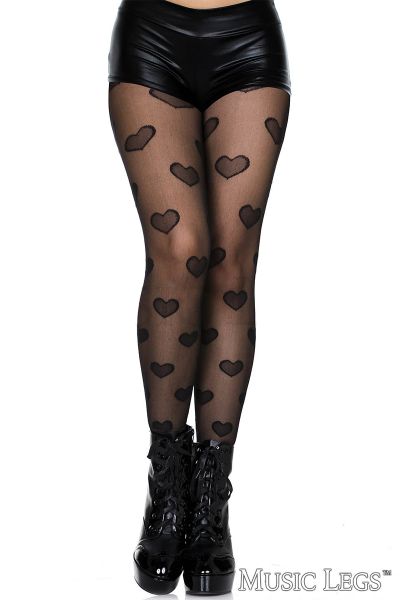 ML7318 - Heart Sheer Pantyhose