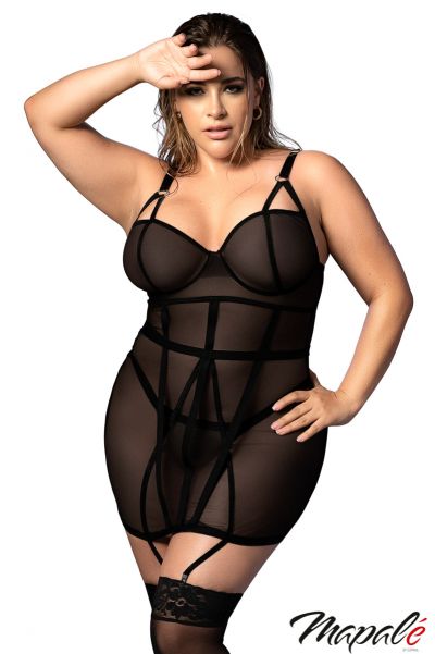 PROMO25-MA7377X - Strappy Garter Chemise