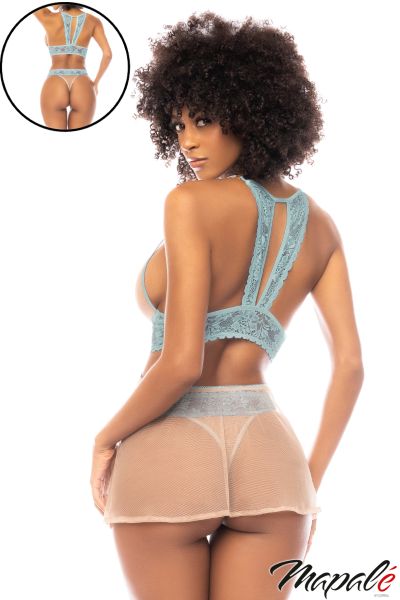 PROMO25-MA7541- 3PC Sheer Babydoll