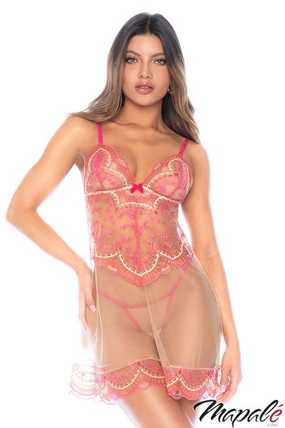 MA7604 - Sheer Lace Babydoll