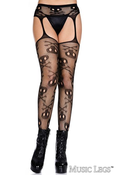 ML931 - Skull Fishnet Suspender