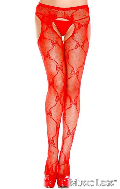 ML933 - Bow Suspender Pantyhose