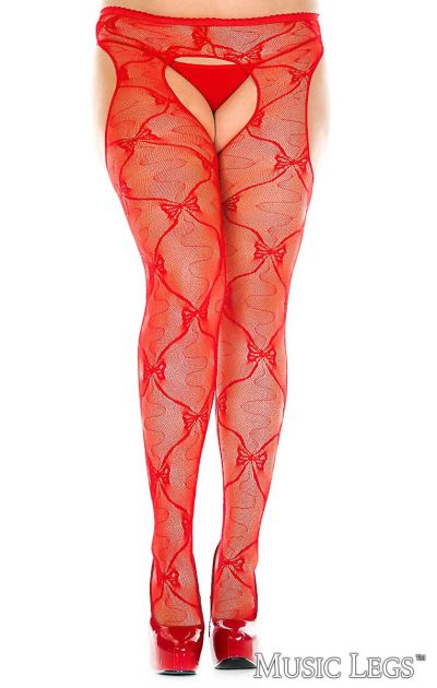 ML933Q - Bow Suspender Pantyhose