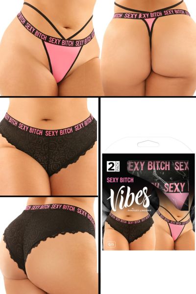 PROMO50-FAAF2PK4X - 2PC "Sexy Bitch" Panty Pack