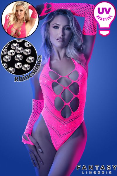 FAGL2139 - UV Rhinestone Teddy & Gloves