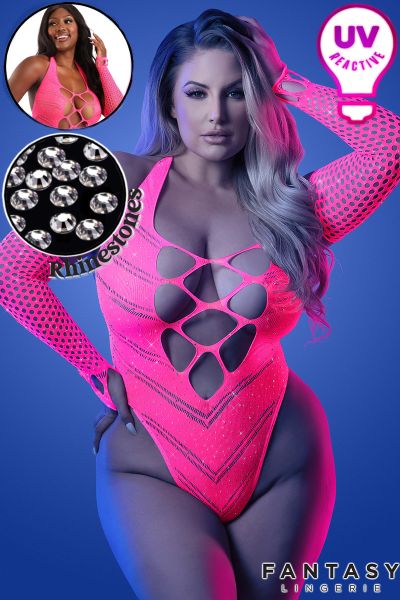 FAGL2139X - UV Rhinestone Teddy & Gloves
