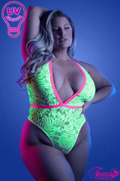 FAGL2121X - UV Reactive Lace Teddy-PROMO25