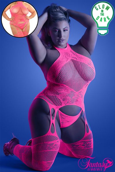 FAGL2127X - UV Suspender Bodystocking & Panty