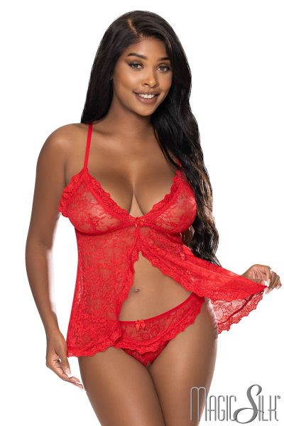 EXM307 - Lace Babydoll & Open Panty