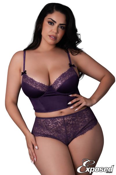 MSM391X - Wet Look Lace 2PC 