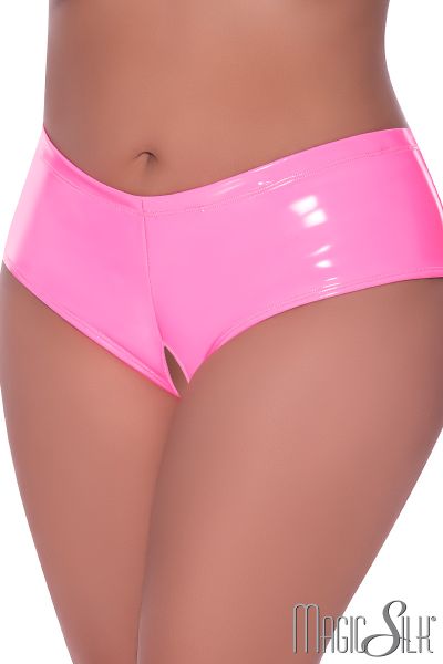 EXP409X - Wet Look Open Crotch Panty