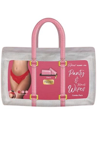 EXW441 – Lace Open Thong & Wipes