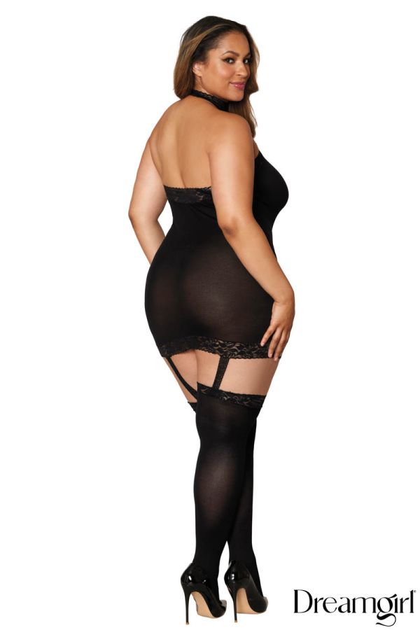 DG0035X - Sheer Garter Dress