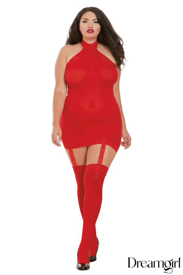 DG0035X - Sheer Garter Dress