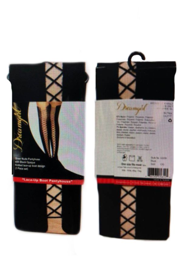 DG0220H - Lace-Up Boot Pantyhose