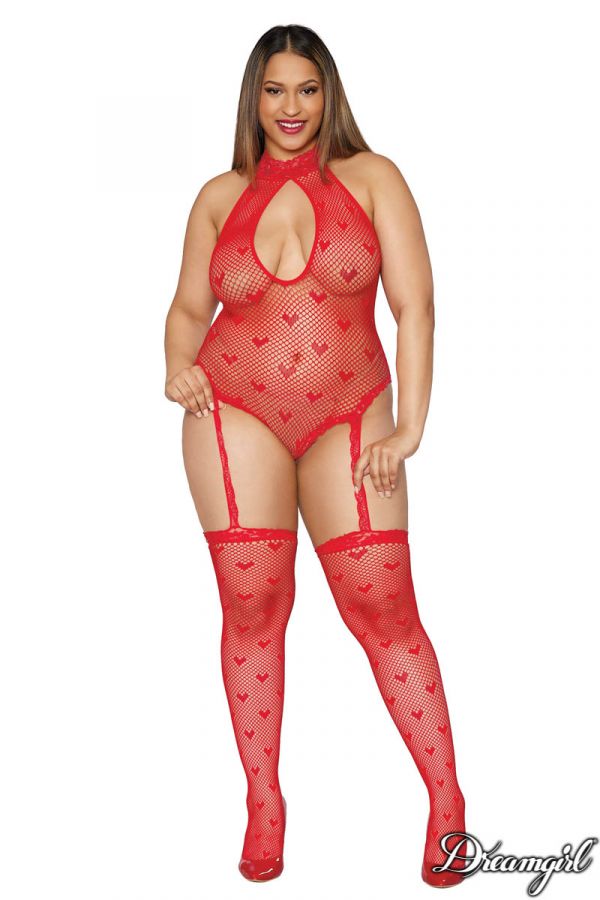 DG0412X - Heart Teddy Bodystocking