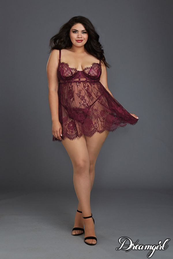 PROMO40-DG11807X - Eyelash Lace Babydoll