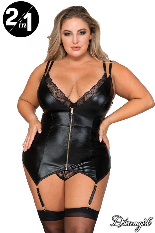 DG12174X - Layered Fetish Teddy