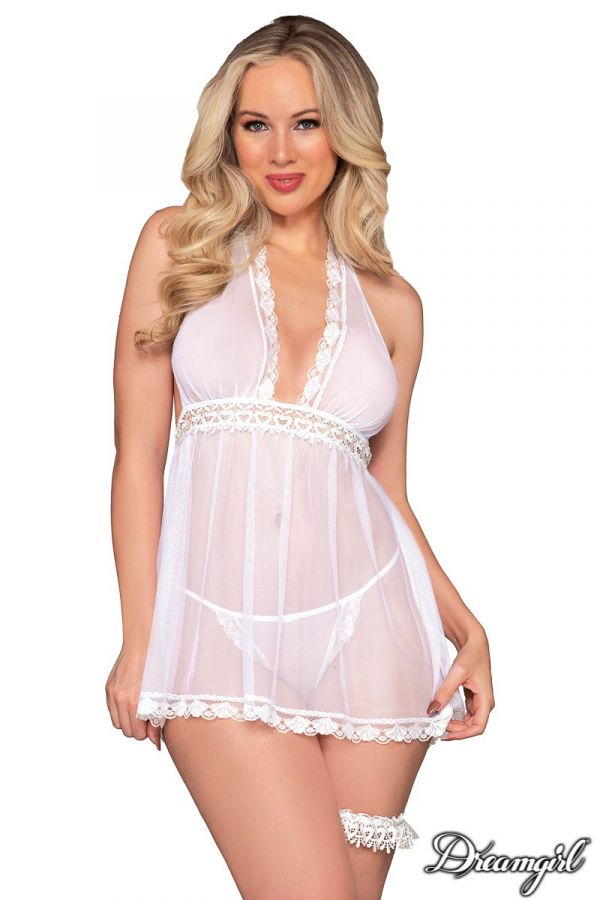 PROMO20-DG12236 - Sheer Babydoll W/Garter set