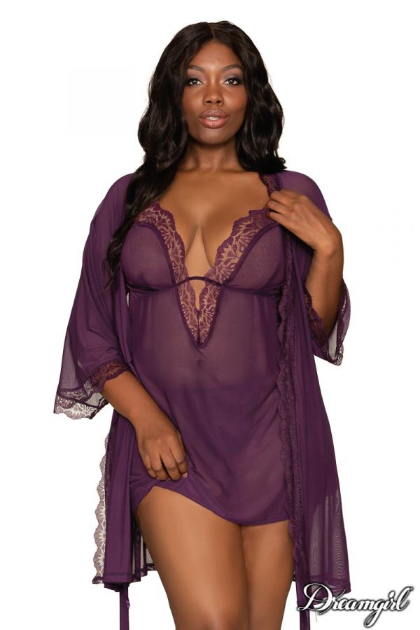 DG12239X - Sheer Robe set