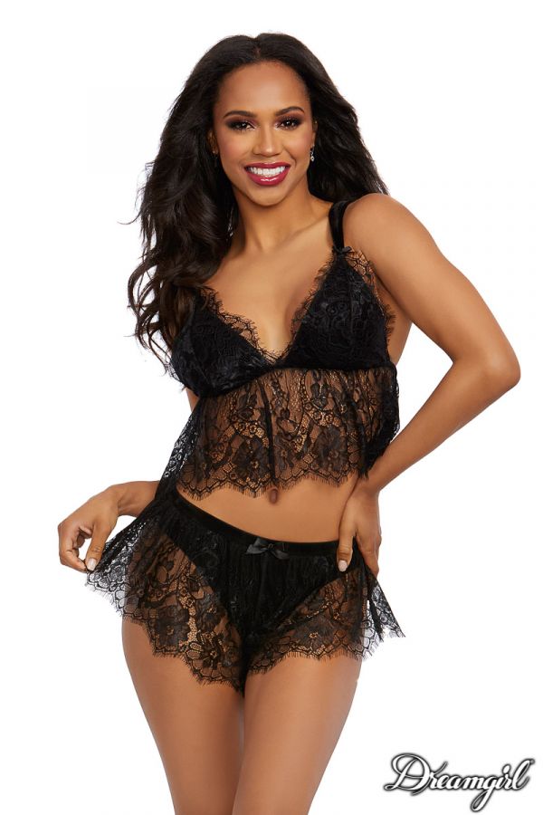 PROMO40-DG12352 - 2PC Fringe Lace Set