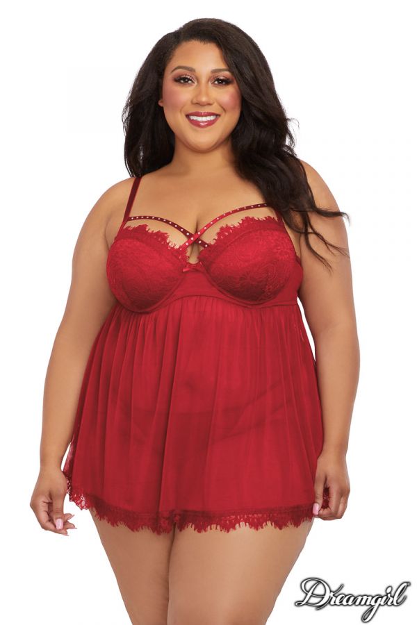 DG12378X - Strappy Stud Babydoll