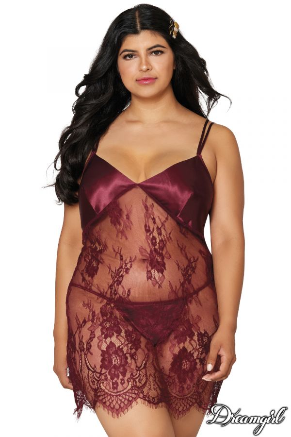 DG12787X - Eyelash Lace Chemise