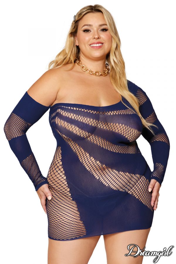 DG12922 - Asymmetrical Net Chemise