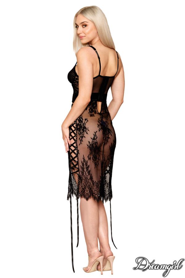 DG13051 - Velvet Lace Slip Chemise