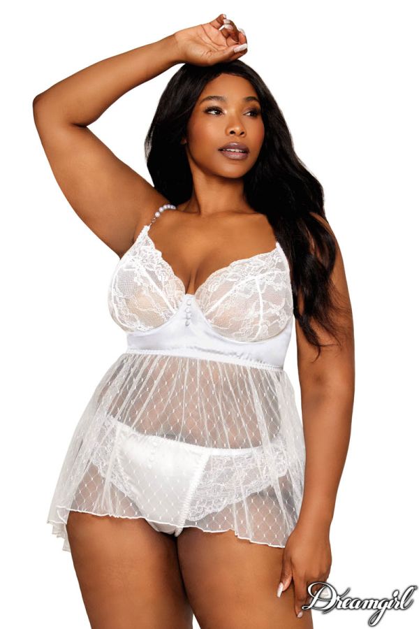 DG13259X - High-Low Pearl Babydoll