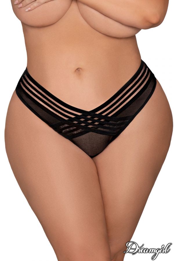 DG1467X - Striped Mesh Thong