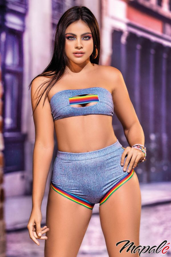 MA2694 - Rainbow Denim 2PC Set