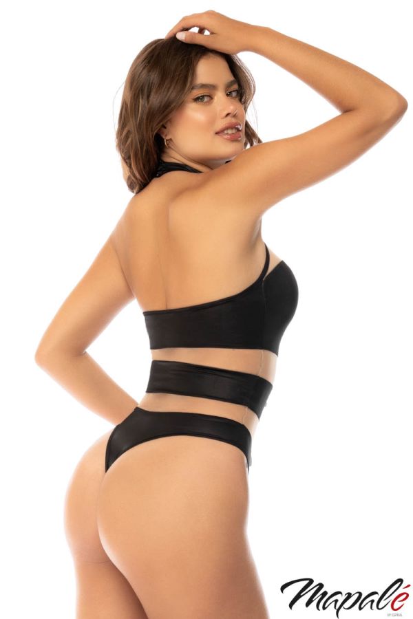 MA2744 - Sheer Striped Teddy