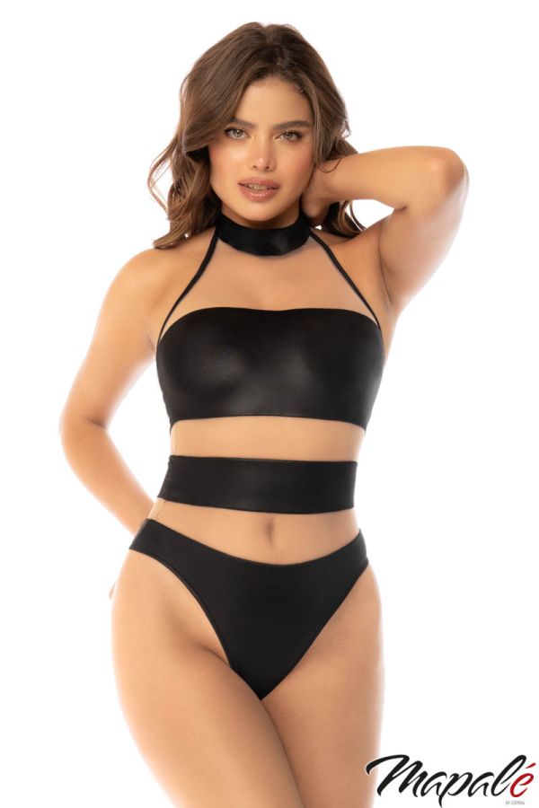 MA2744 - Sheer Striped Teddy