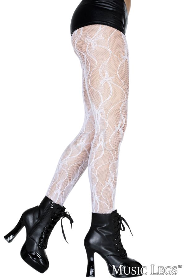 ML50026 - Fishnet Bow Pantyhose