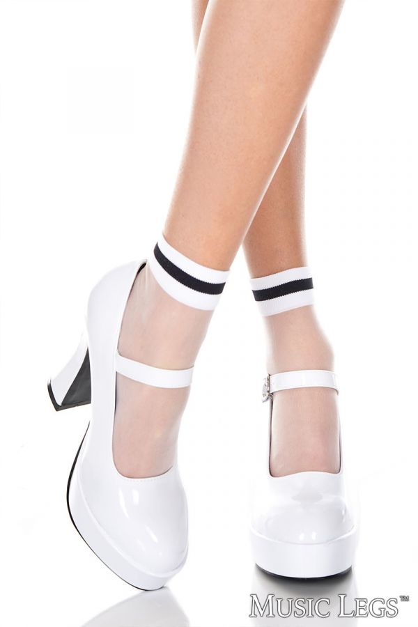 ML529 - Striped Sheer Ankle Hi