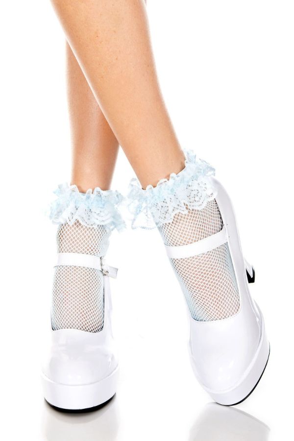 ML597 - Ruffle Fishnet Ankle Hi