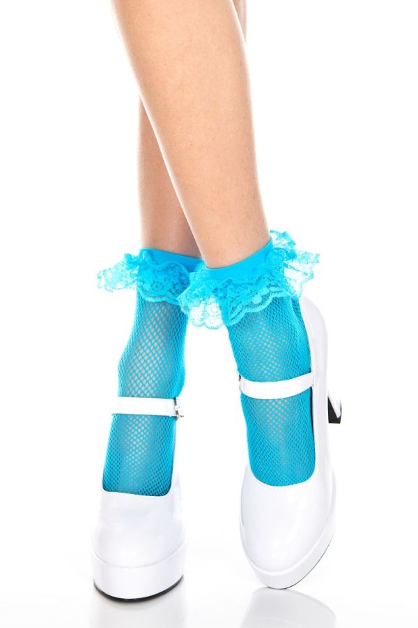 ML597 - Ruffle Fishnet Ankle Hi