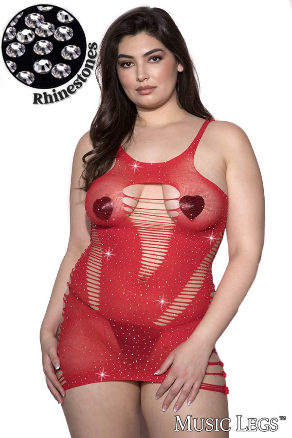 ML60124Q - Strappy Rhinestone Chemise