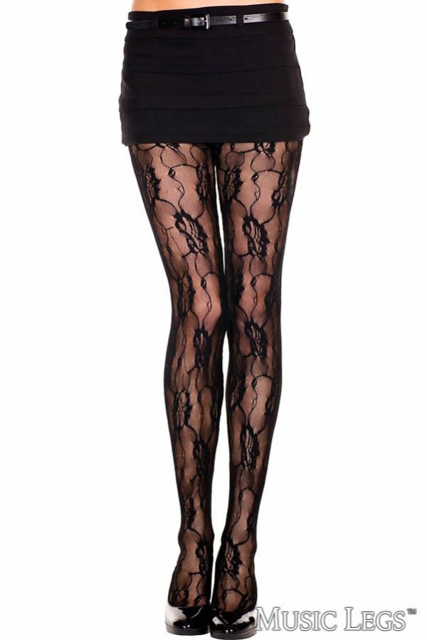 ML706 - FLORAL LACE PANTYHOSE