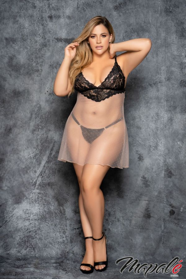 MA7366X - Sheer Flyaway Babydoll