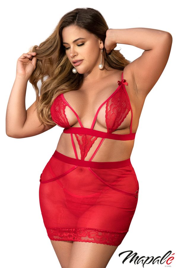 MA7384X - Heart Cutout Chemise