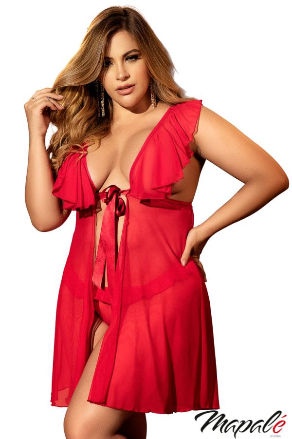 MA7385X - Tie-Front Flyaway Babydoll