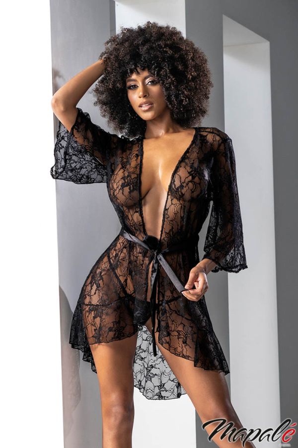 MA7495 - Sheer Lace Robe