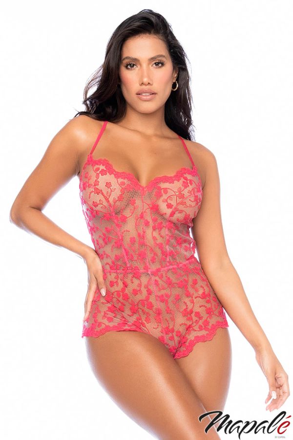 MA7543 - Sheer Floral Romper