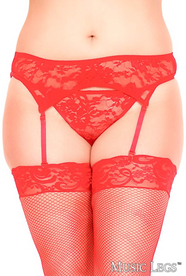 ML7707Q - Lace Garterbelt & Panty Set